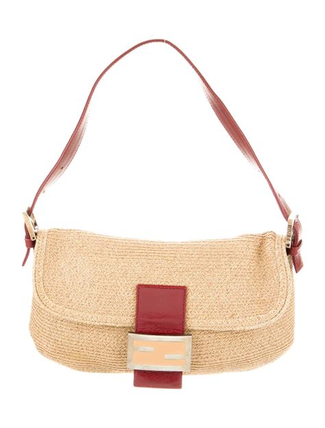 fendi small raffia shopping tote|fendi raffia baguette bag.